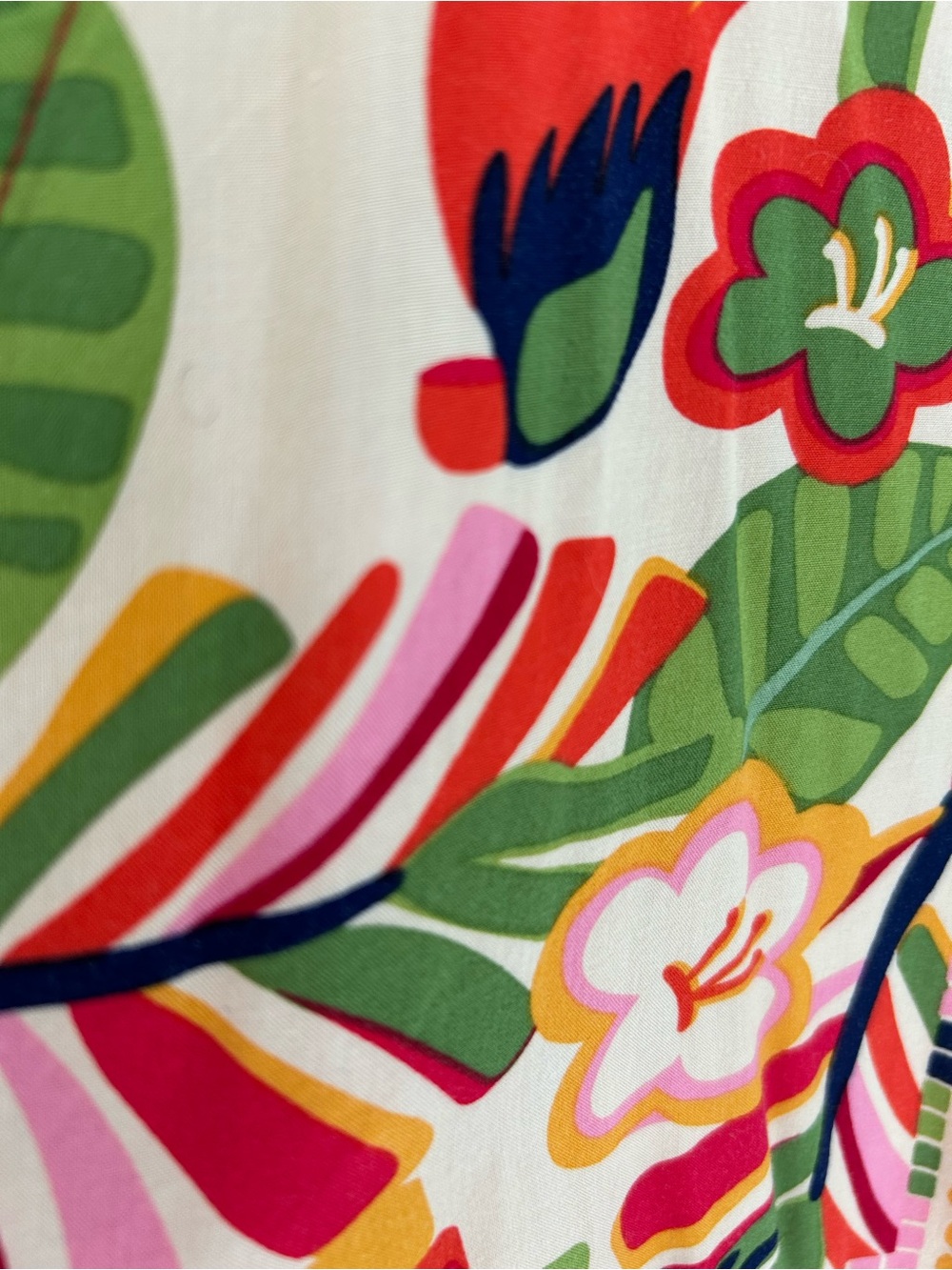 Tropical Patchwork Maxi Dress - Pink, Green & Yellow - Picture 7 of 8